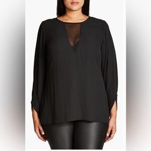 City Chic Black V-Neck Blouse